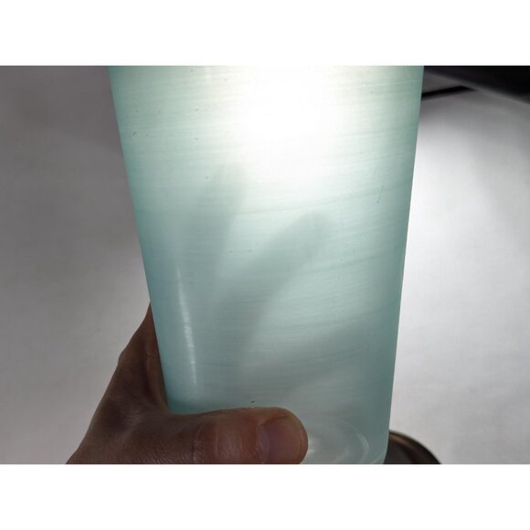 Large 1950s glass cocktail shaker Robins egg blue sides with chromed top - Picture 10 of 10